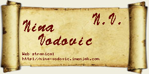 Nina Vodović vizit kartica